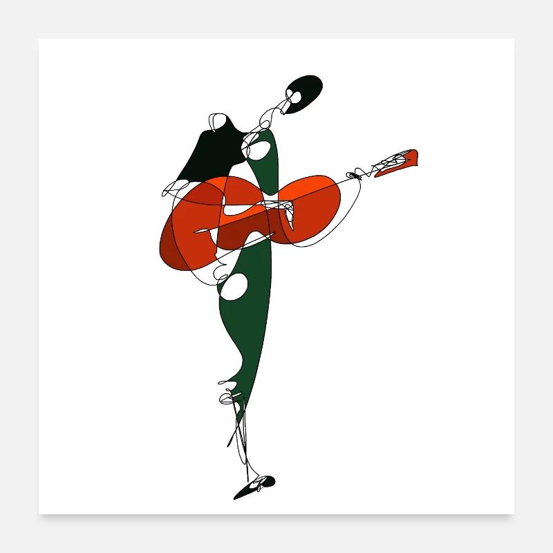 Guitarist - Poster 24" x 24" (60x60 cm) - white