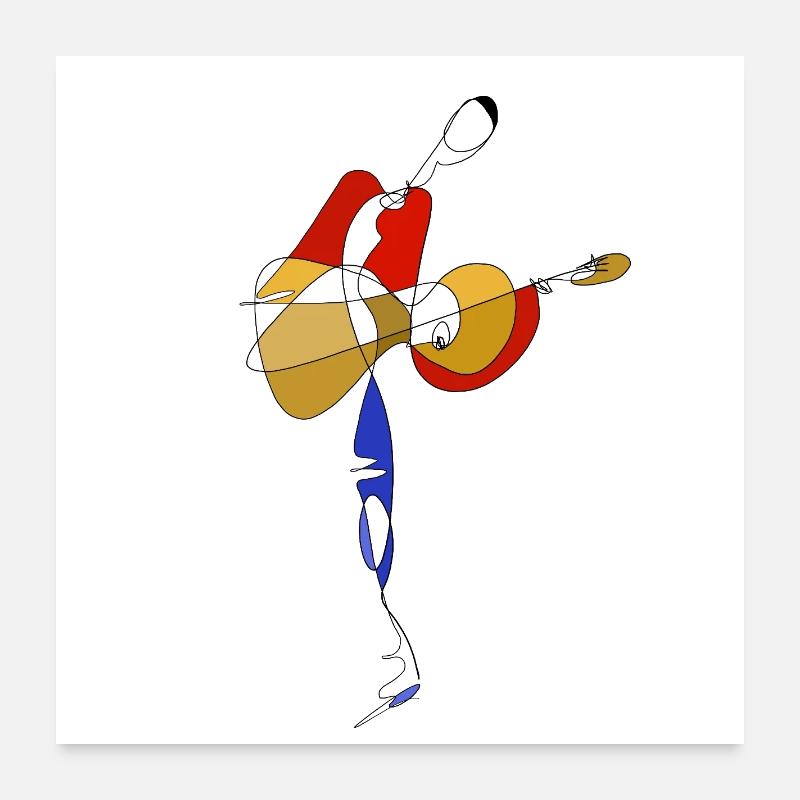 Guitarist  Poster 24" x 24" (60x60 cm)
