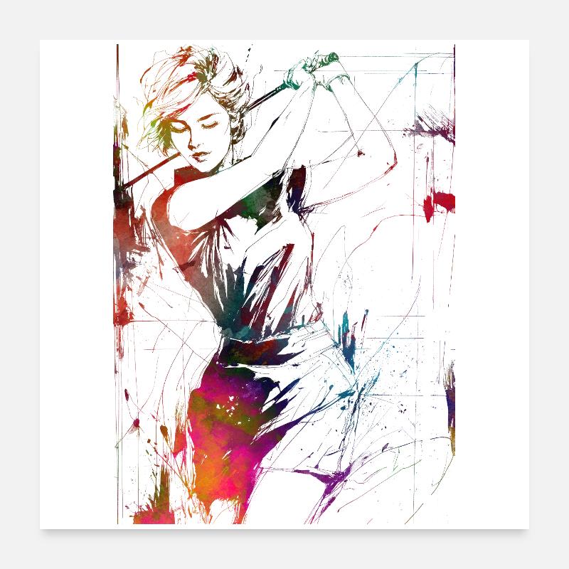 Joueur de golf #golf Poster 60 x 60 cm