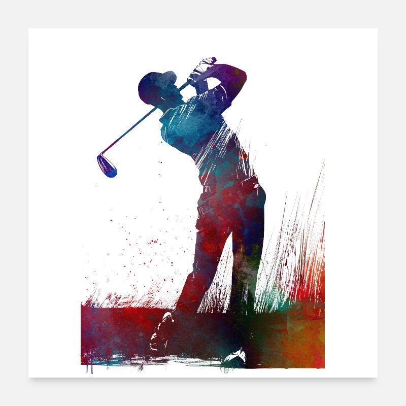 Joueur de golf #golf Poster 60 x 60 cm