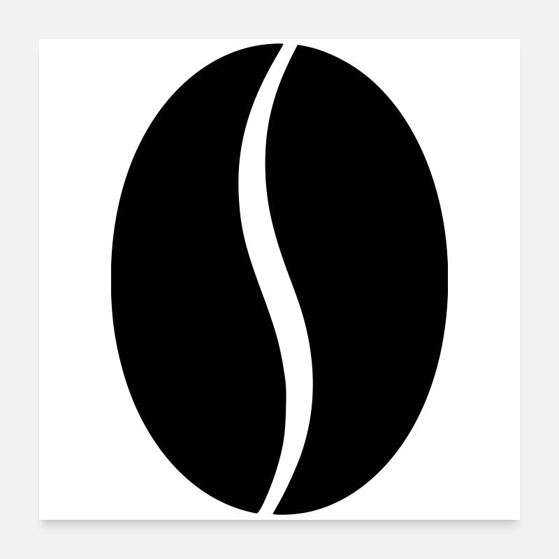 Kaffeebohne Bohne Silhouette Poster 60x60 cm