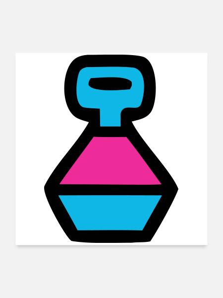 Retro Water Bottle 90s Pop Art - Poster 24" x 24" (60x60 cm) - white - Front
