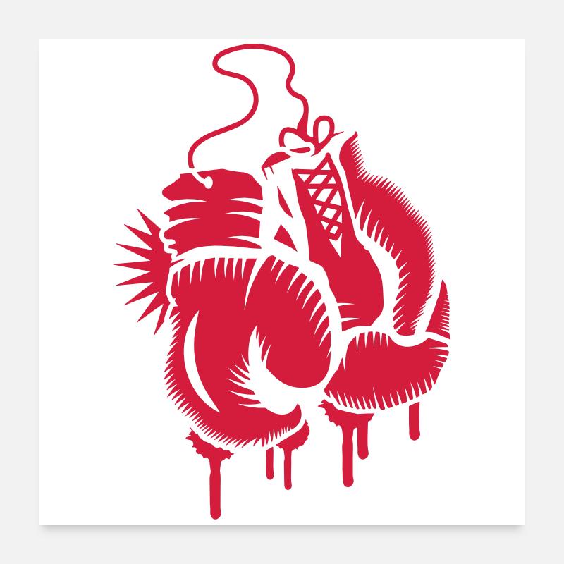 deux gants de boxe Poster 60 x 60 cm