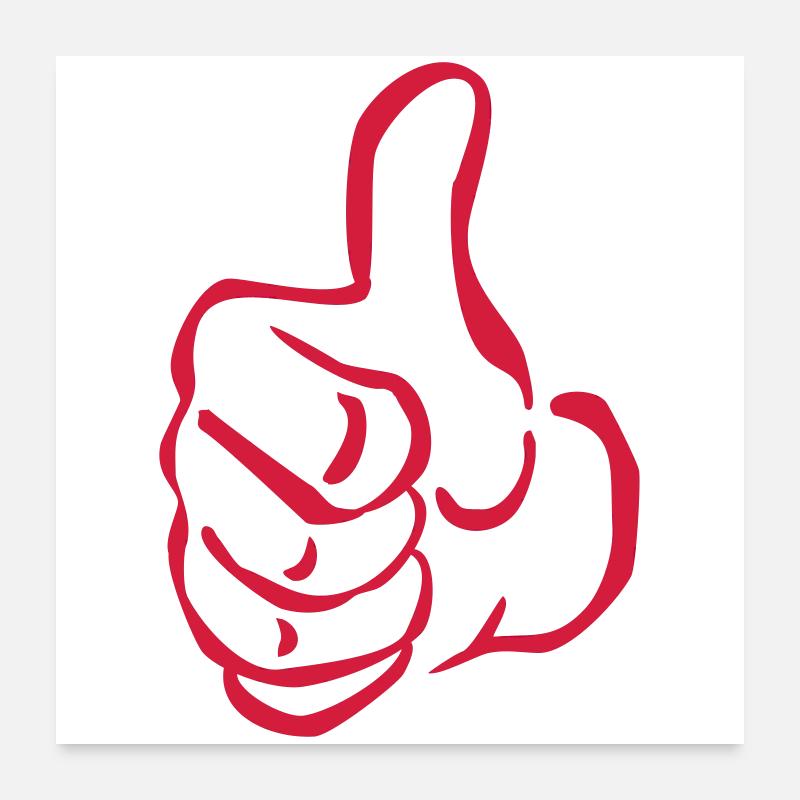 fist thumb Poster 24" x 24" (60x60 cm)