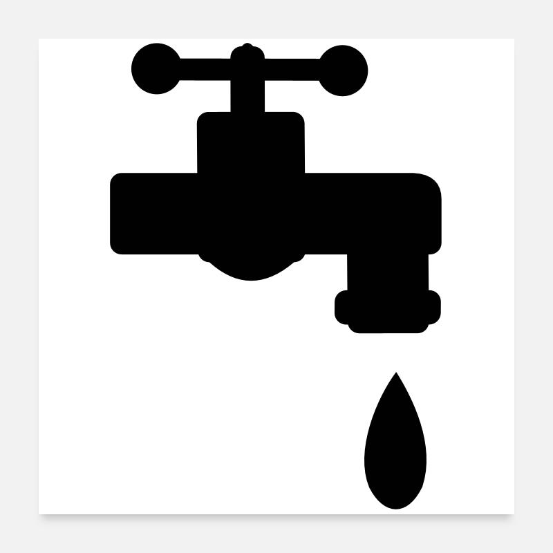 Wasserhahn Wasser Geschenk Poster 60x60 cm