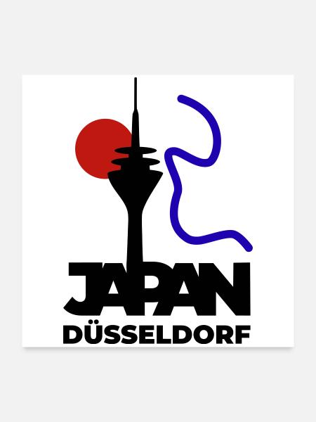 Le Japon se rend à Düsseldorf - Poster 60 x 60 cm - blanc - Devant