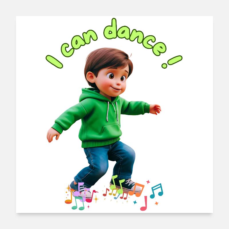 Little boy and musical notes Poster 24" x 24" (60x60 cm)