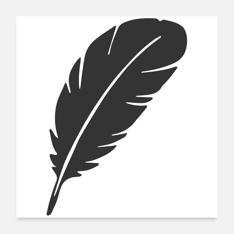 Elegant Feather Silhouette Design Poster 24" x 24" (60x60 cm)