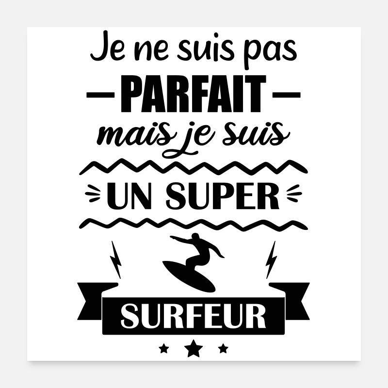 Super Surfer Wave Ocean Surf Poster 60x60 cm