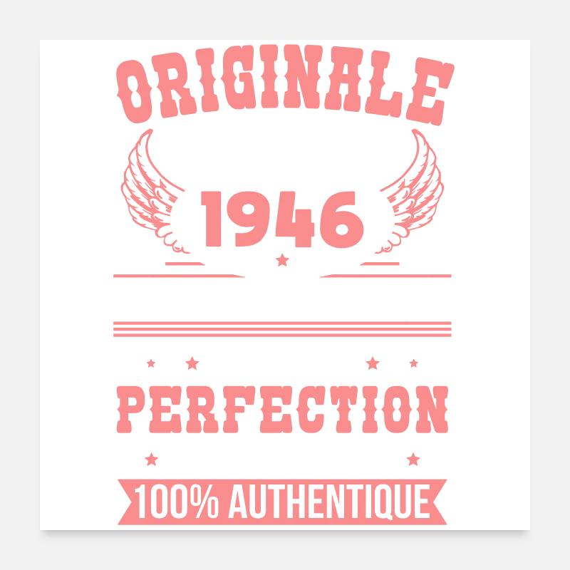 1946 – Exemplaire unique – Qualité premium Poster 60 x 60 cm