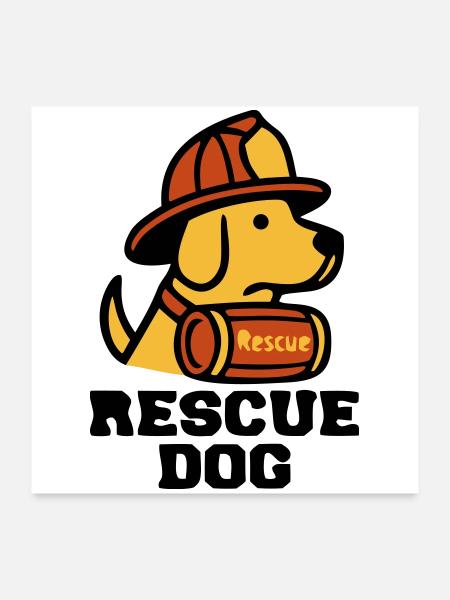 Fire Dog Rescue Dog Logo - Poster 24" x 24" (60x60 cm) - white - Front