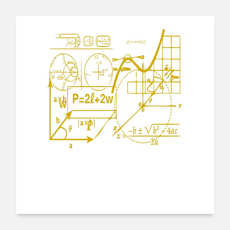 Formel-Graphen Kaleidoskop Poster 60x60 cm