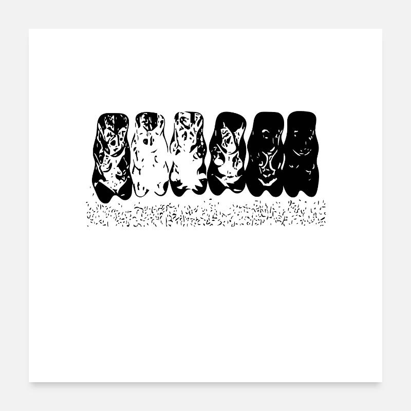 Oursons en caoutchouc Poster 60 x 60 cm