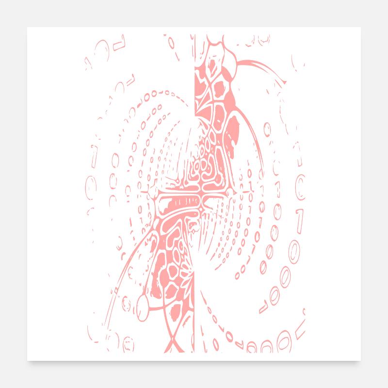 Spirale der Bytes: Meditationsfigur Poster 60x60 cm