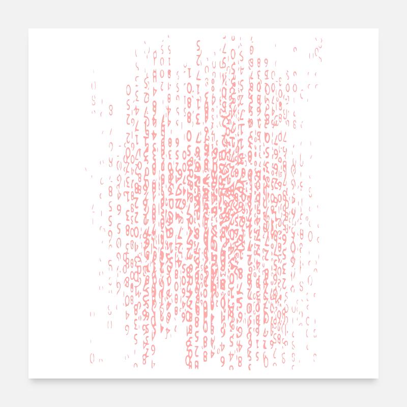 Pinkes Binärcode-Muster Poster 60x60 cm