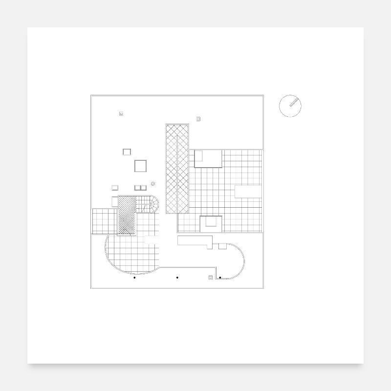 ARCHITECTURE Plan - Poster 60 x 60 cm - blanc