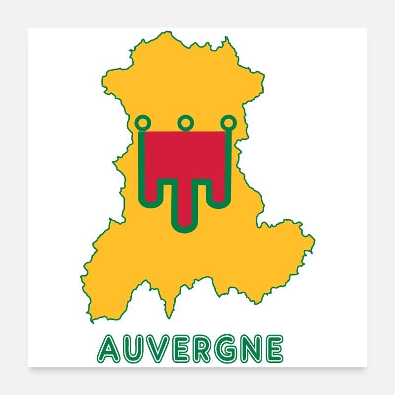 Auvergne - Poster 60 x 60 cm - blanc