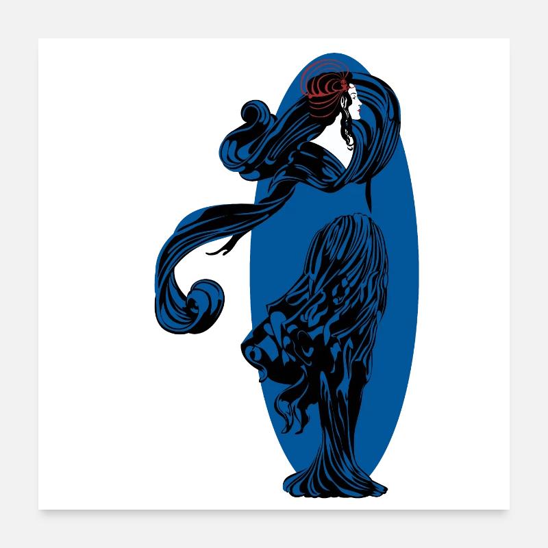 Frauen Silhouette Poster 60x60 cm