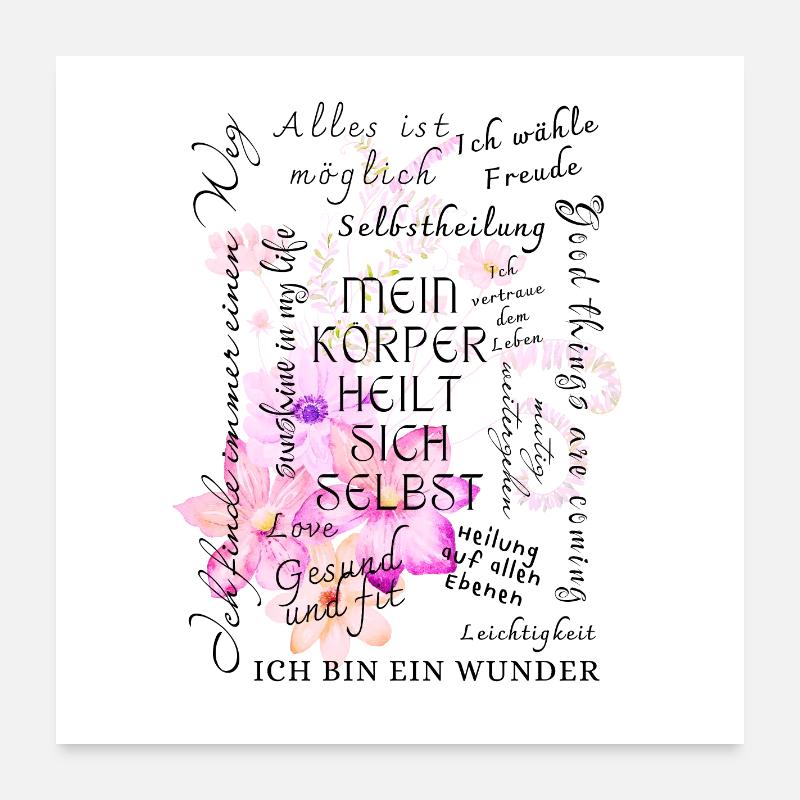 Motivation de guérison Poster 60 x 60 cm