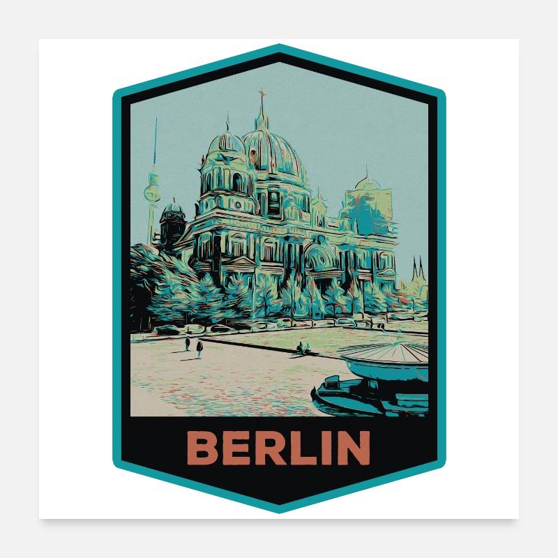 Illustration Dôme de la cathédrale de Berlin Poster 60 x 60 cm
