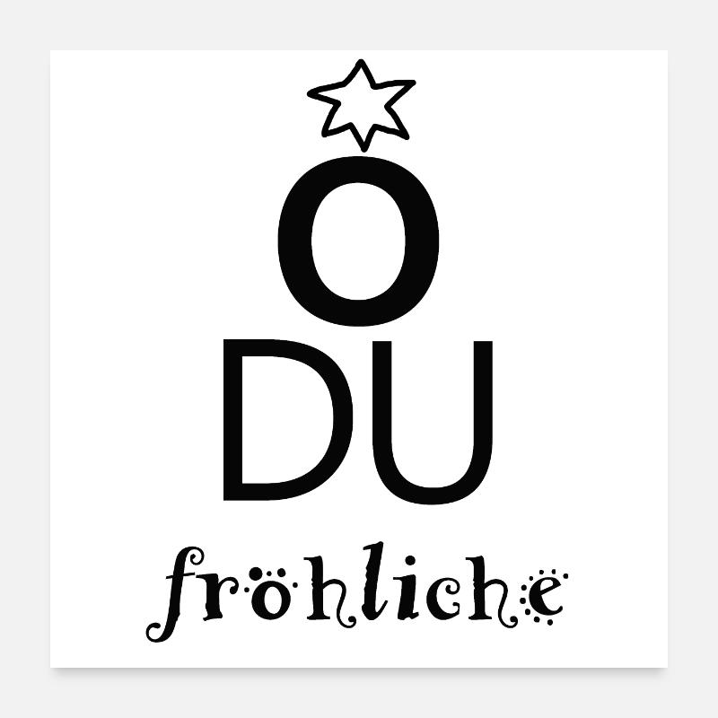 O du fröhliche Poster 60x60 cm
