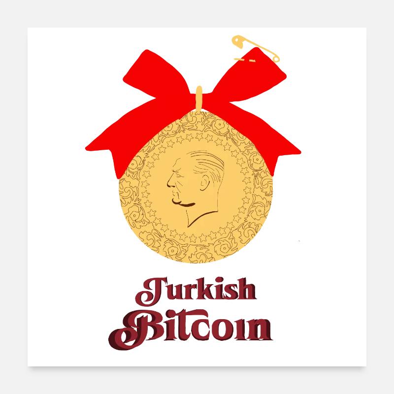 Türkischer Bitcoin Poster 60x60 cm