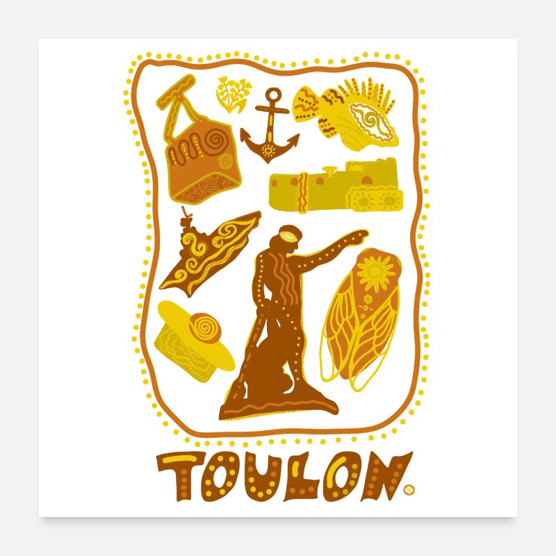 Toulon et ses symboles Poster 60 x 60 cm