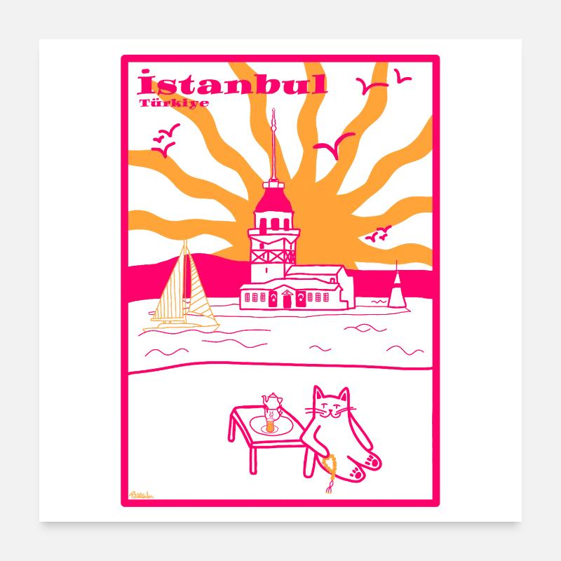 Istanbul Tour de Léandre Vibes été Boho Poster 60 x 60 cm