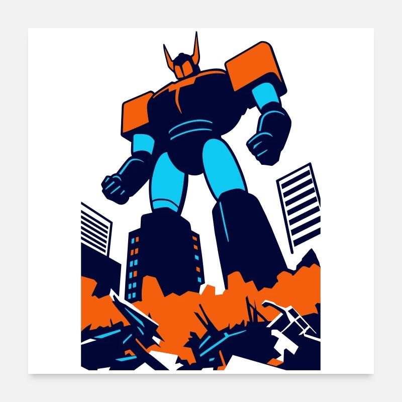 Mecha géant à Tokyo Poster 60 x 60 cm