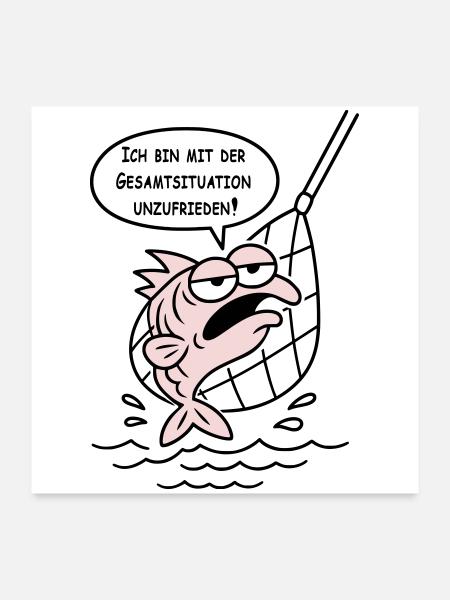 Insatisfait de la situation générale ! COULEURS PERSONNALISÉES ! - Poster 60 x 60 cm - blanc - Devant
