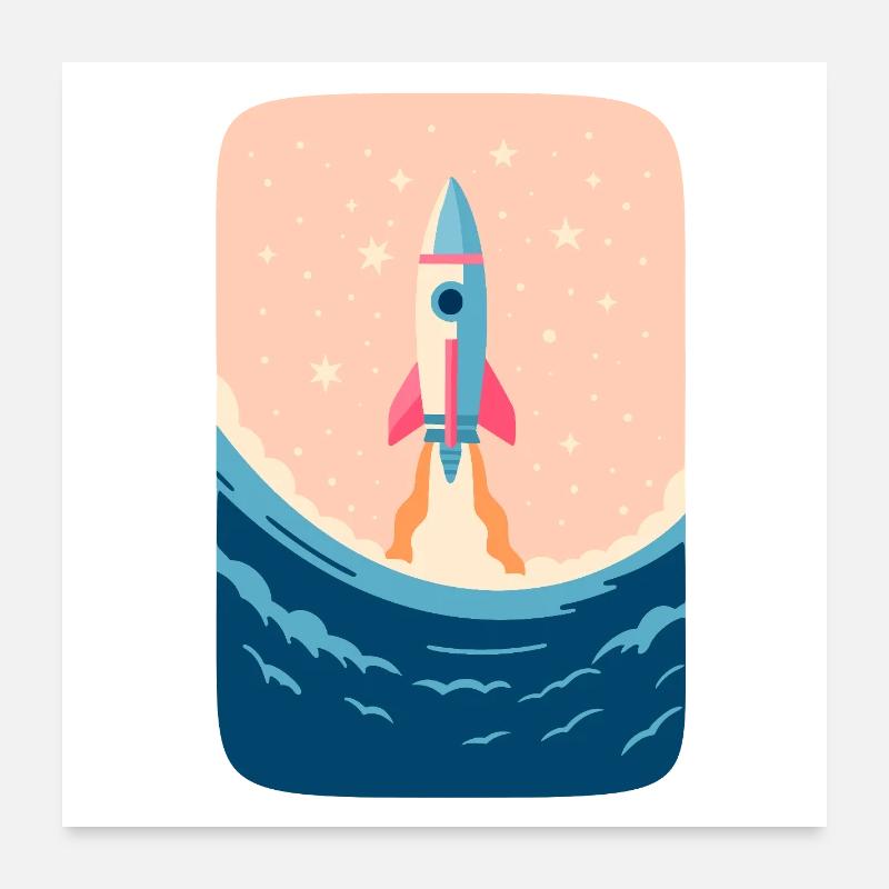 Fusée d’Eau Ascendante Poster 60 x 60 cm