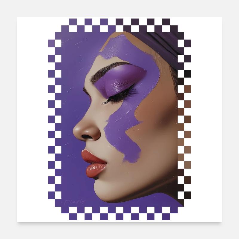 Reflections of Violet – Öl auf Leinwand Poster 60x60 cm
