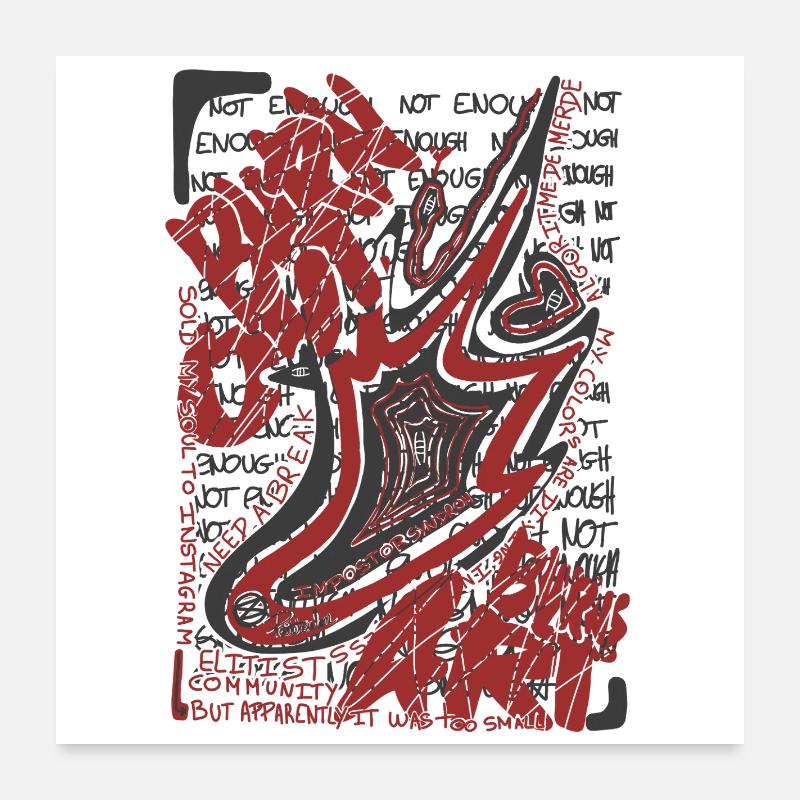 BURNOUT BURNS ART - Poster 60 x 60 cm - blanc