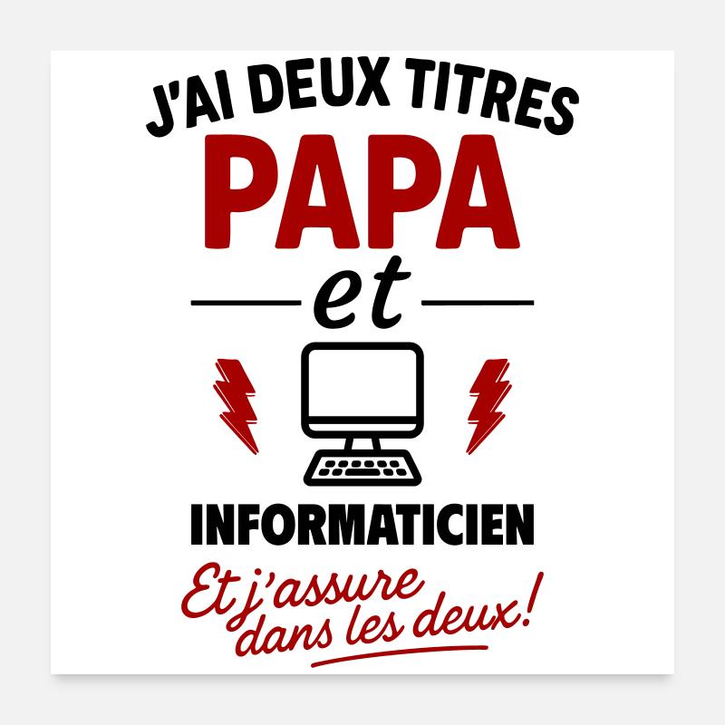 Dad and Computer Scientist Gift Christmas Father's Day Poster 24" x 24" (60x60 cm)