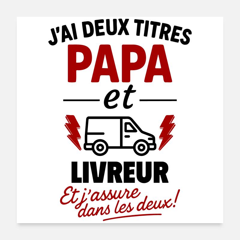 Dad and Delivery Man Christmas Father's Day Gift Idea Poster 24" x 24" (60x60 cm)