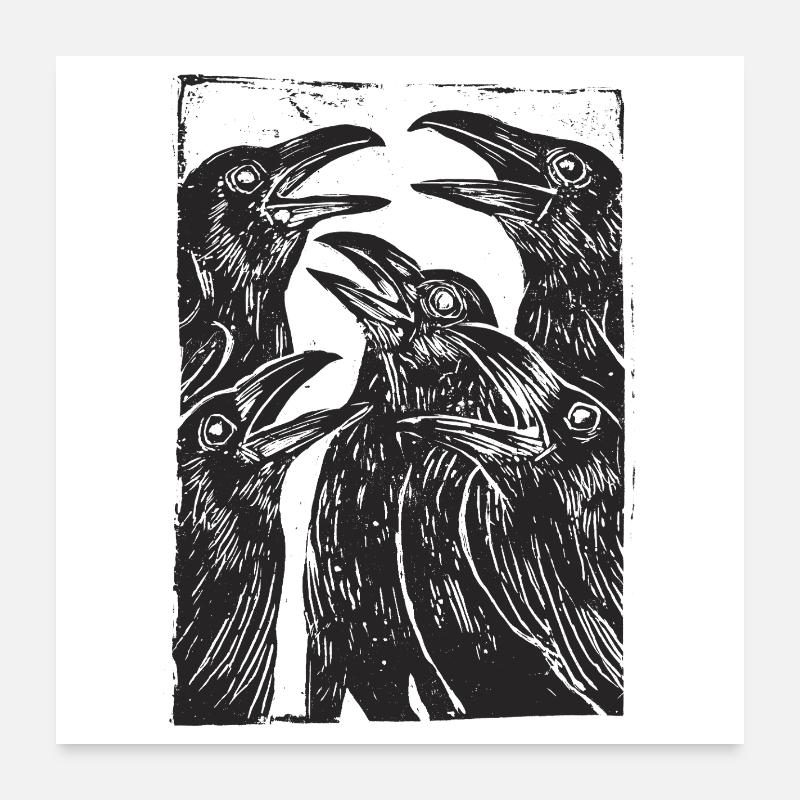 Corbeaux Poster 60 x 60 cm