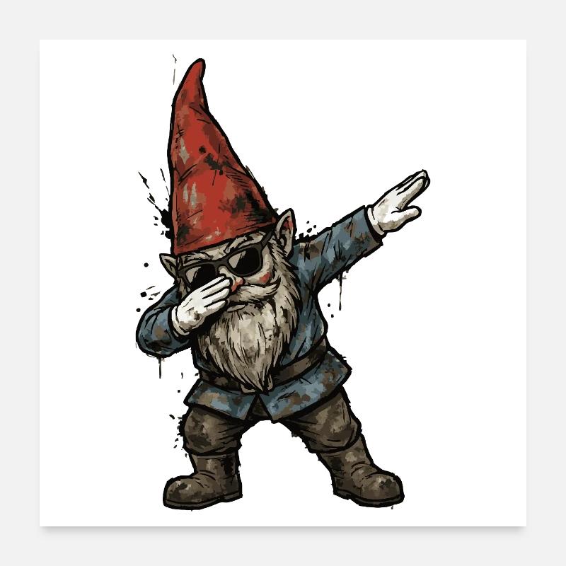 Gartenzwerg Dab – Lustiger Zwerg Poster 60x60 cm