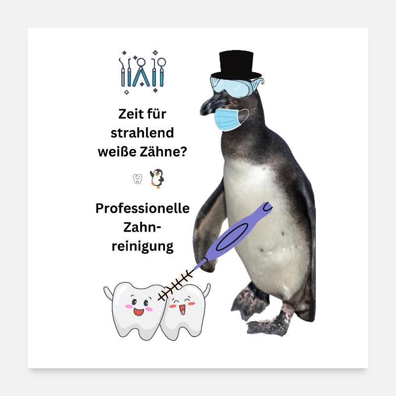 Teeth cleaning, funny decoration waiting room, practice Poster 24" x 24" (60x60 cm)