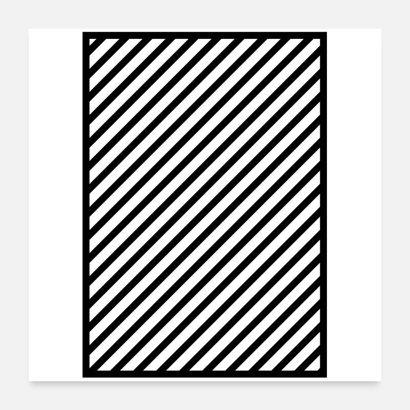Bandes noires dans le cadre Poster 60 x 60 cm