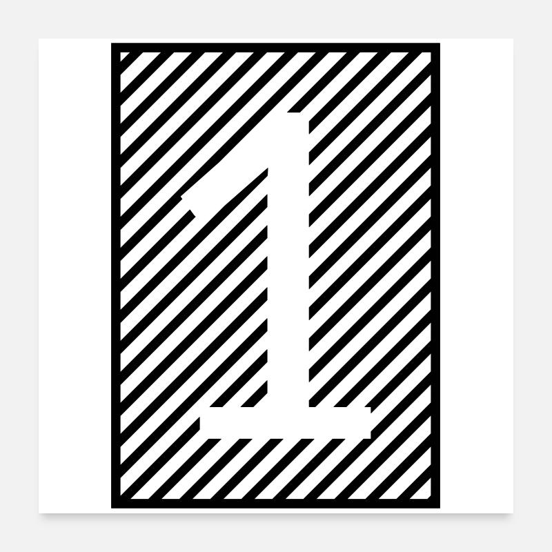 Numéro 1 - bandes encadrées Poster 60 x 60 cm