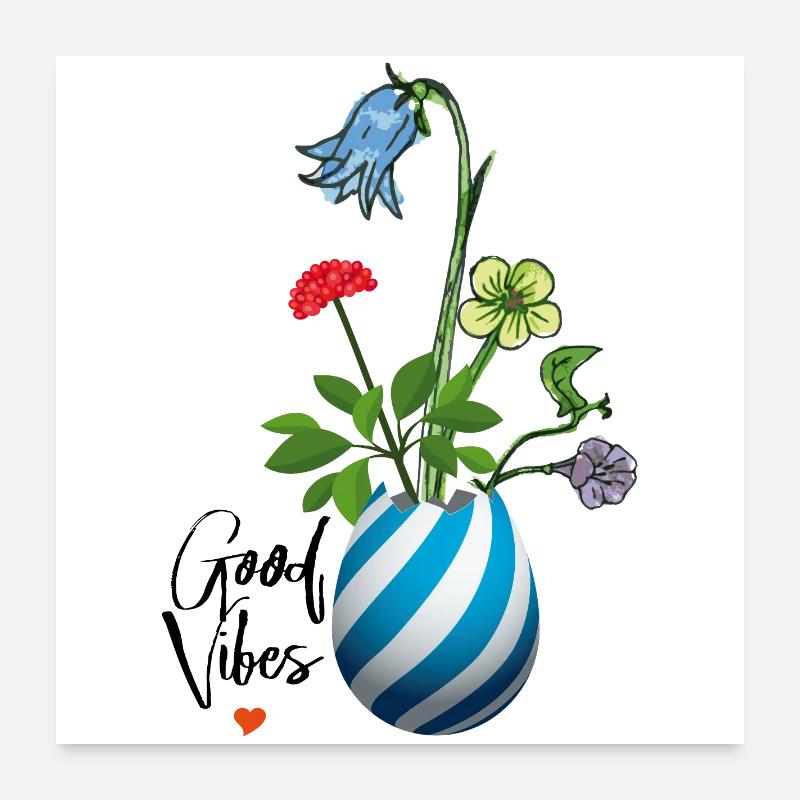 Vase aux fleurs sauvages Poster 60 x 60 cm