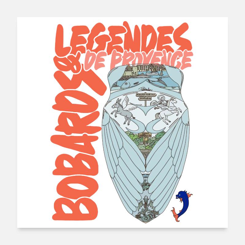 Légendes de Provence Cigale Poster 60 x 60 cm