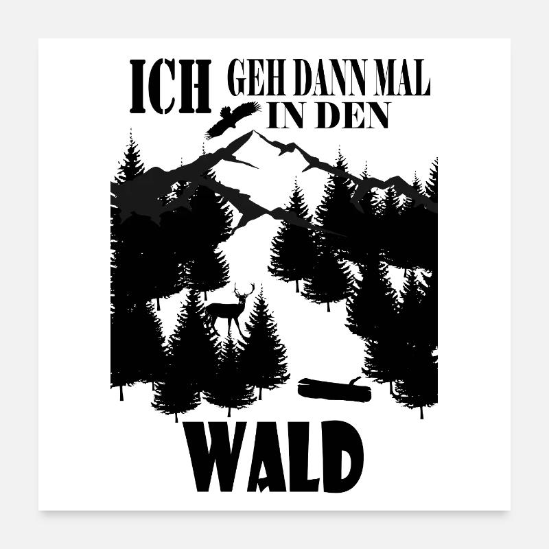 Alpen-Gipfel Silhouette Poster 60x60 cm