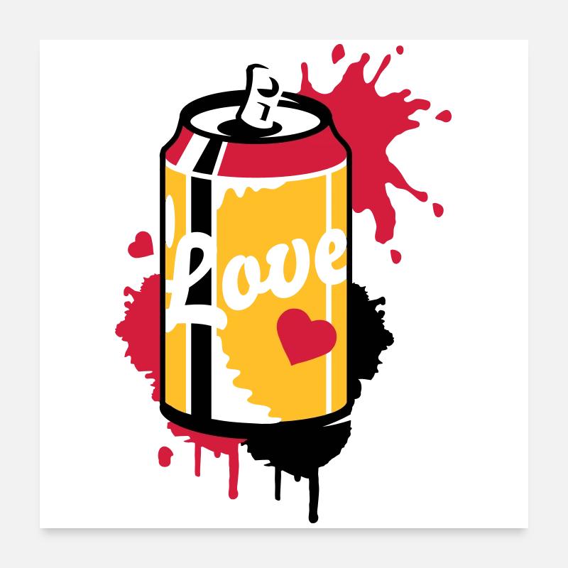 canette de soda ouverte dans un style graffiti Poster 60 x 60 cm