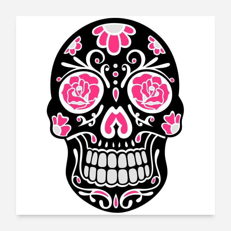 Totenkopf, Totenschädel, sugar skull Poster 60x60 cm