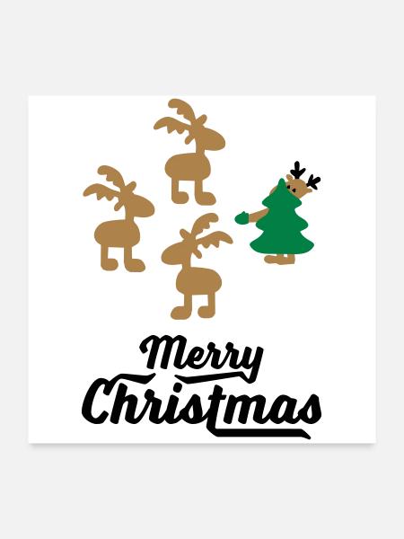 Funny T-shirts for Christmas - Poster 24" x 24" (60x60 cm) - white - Front