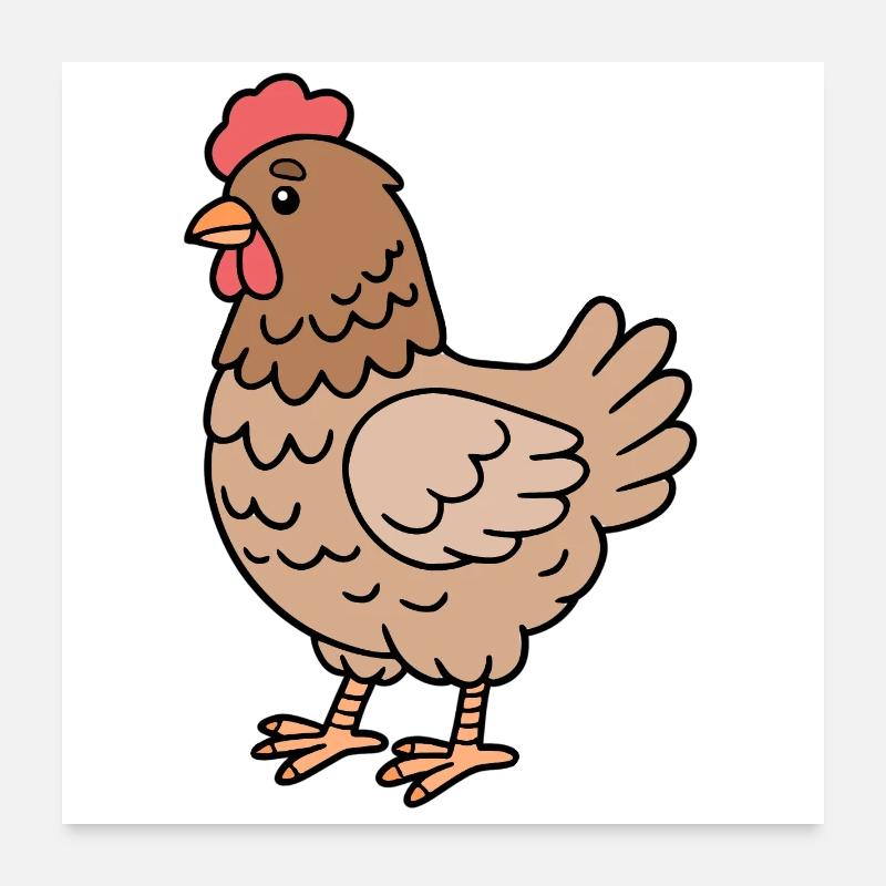 Huhn Hühner Poster 60x60 cm