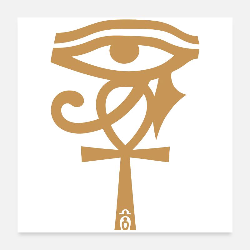 Symbole de l'œil d'Horus et d'Ankh Poster 60 x 60 cm