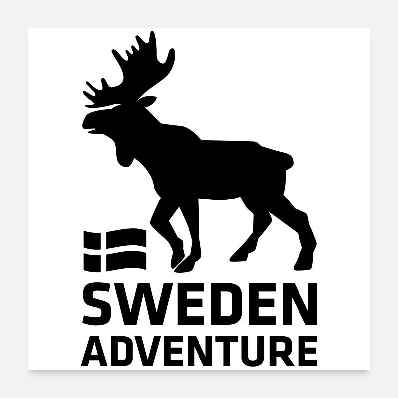 Suède Aventure Poster 60 x 60 cm