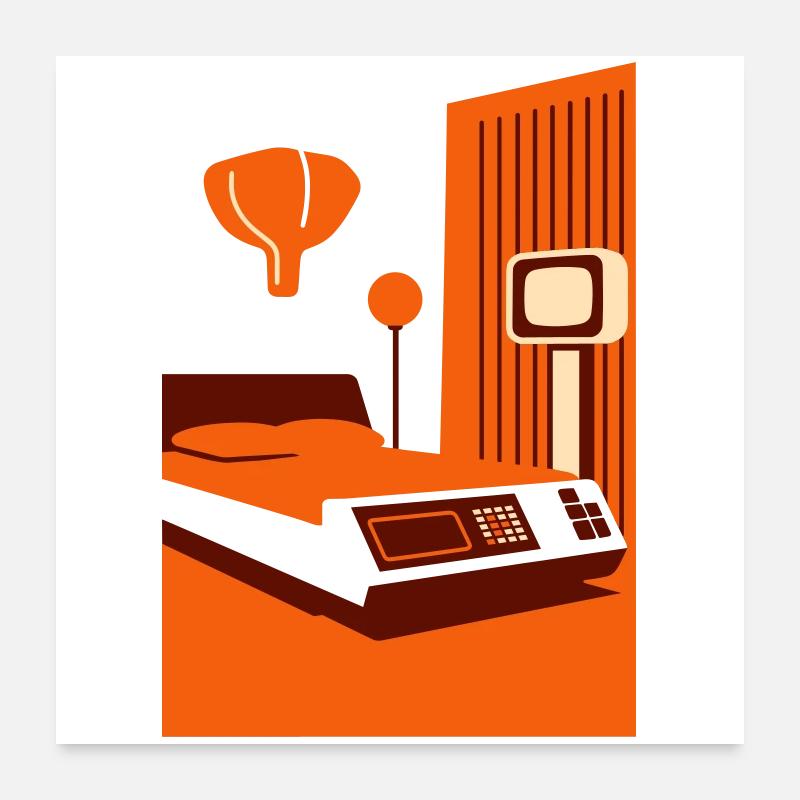 Spaceage Bedroom II Poster 24" x 24" (60x60 cm)
